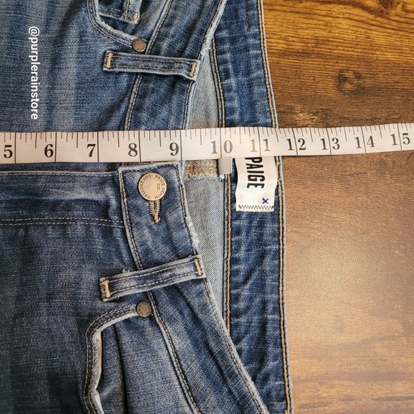 Paige Jeans 29 Verdugo Ankle Skinny Mid Rise Raw Hem Medium Light Wash Stretch - Picture 8 of 12